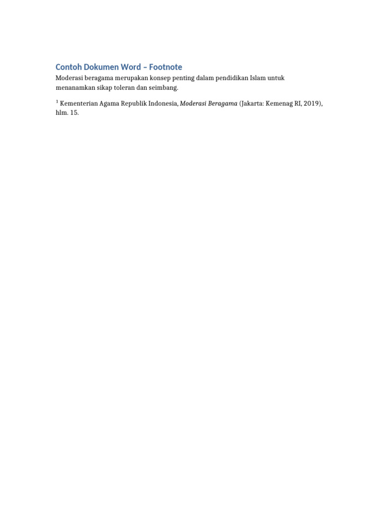 Contoh Dokumen Footnote | PDF