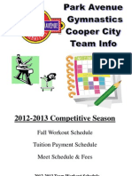 Cooper City Team: 2012 - 2013 Team Payment and Meet Schedule Packet