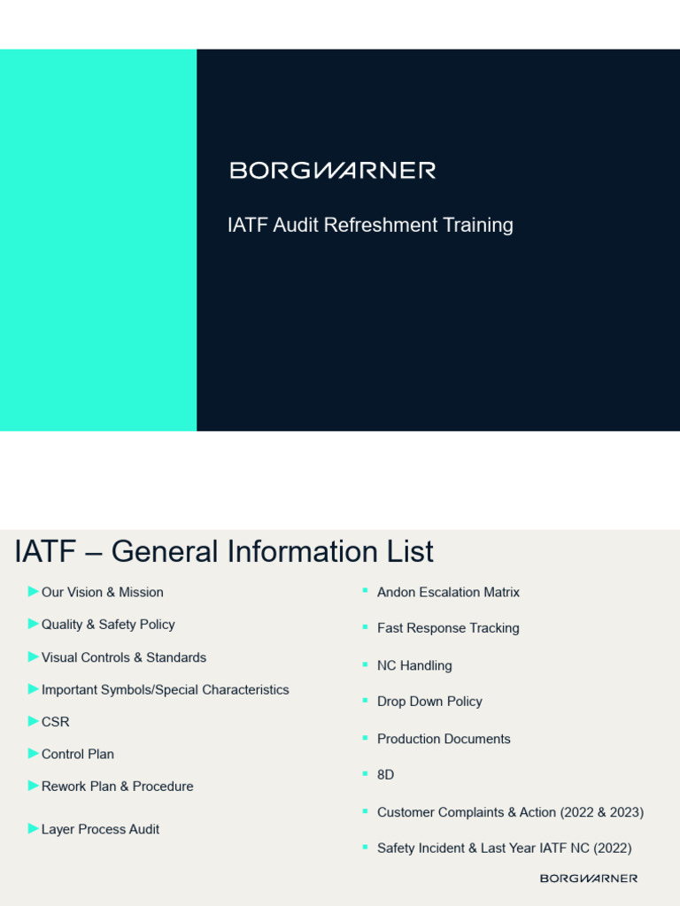 IATF Refreshment Training | PDF | Hazards | Risk