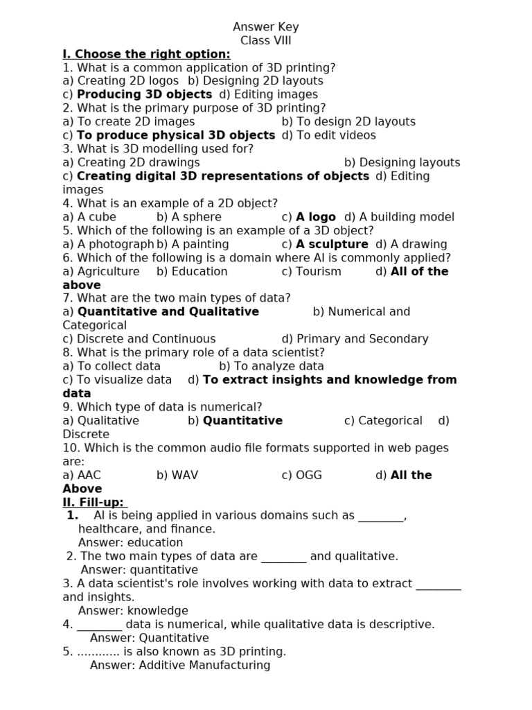 Worksheet VIII Term II-1 | PDF | Data | 3 D Computer Graphics