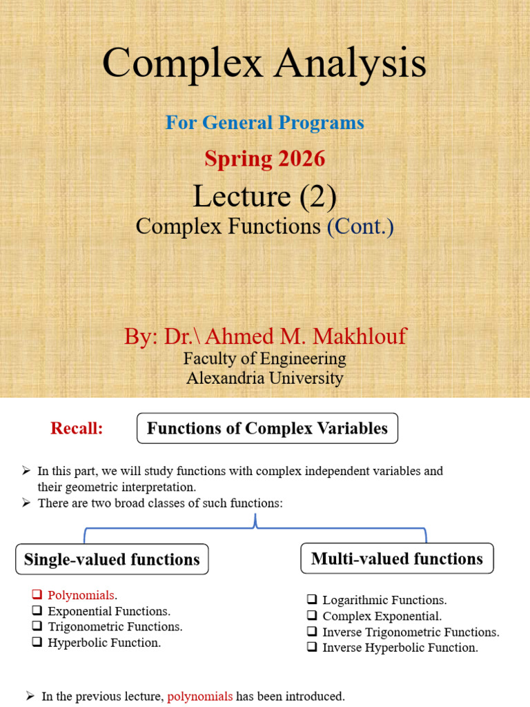 (Complex 02) Complex Functions (Cont) | PDF | Function (Mathematics ...