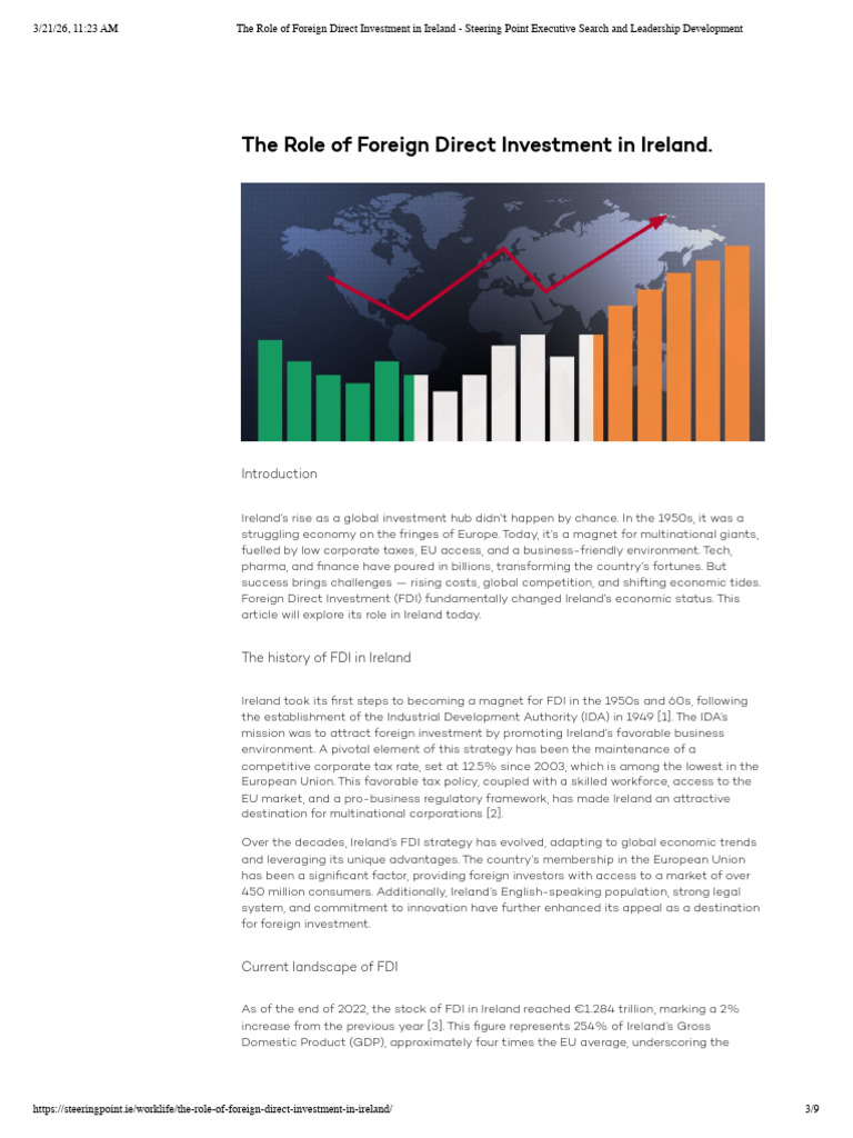 The Role of Foreign Direct Investment in Ireland - Steering Point ...