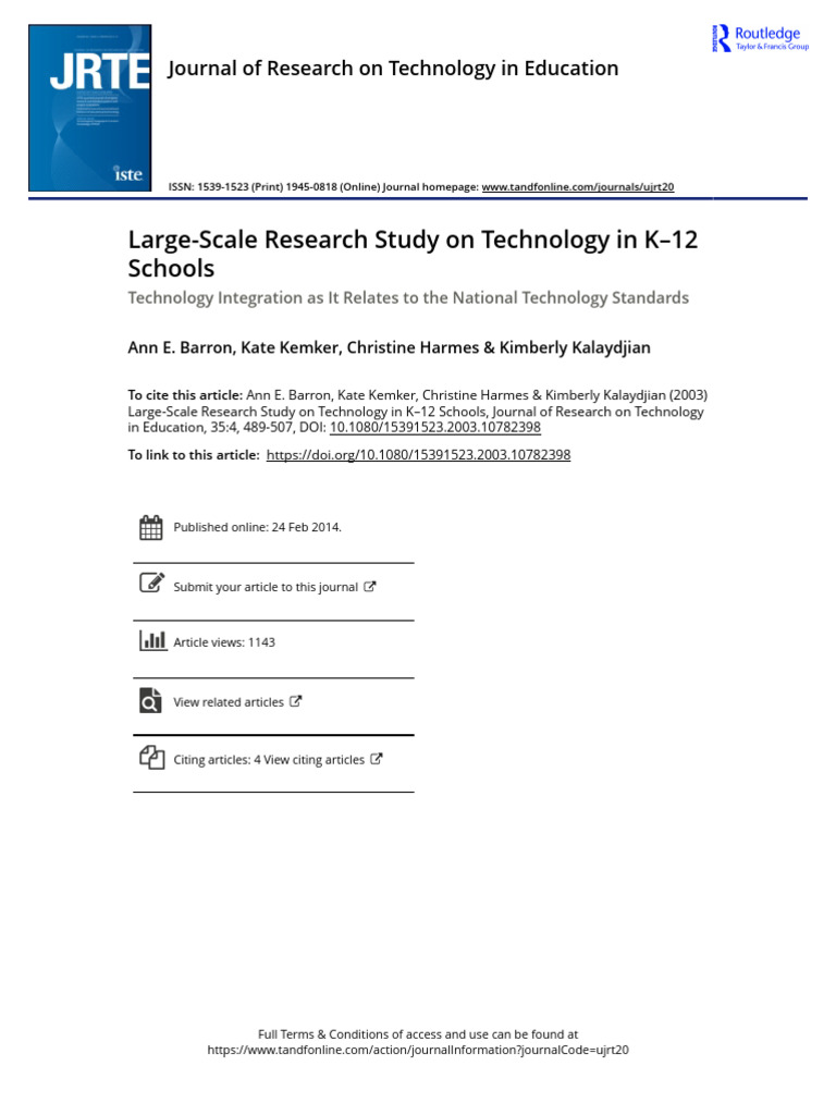 Large-Scale Research Study on Technology in K 12 Schools | PDF ...
