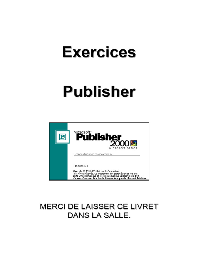 Publisher 2000 - Livret D'exercices | PDF | Fichier texte
