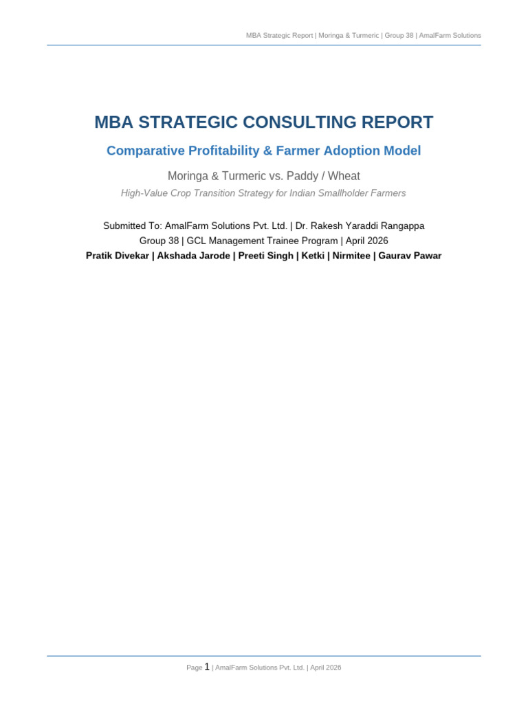 MBA Report With Charts Group38 (2) | PDF | Agriculture | Return On ...