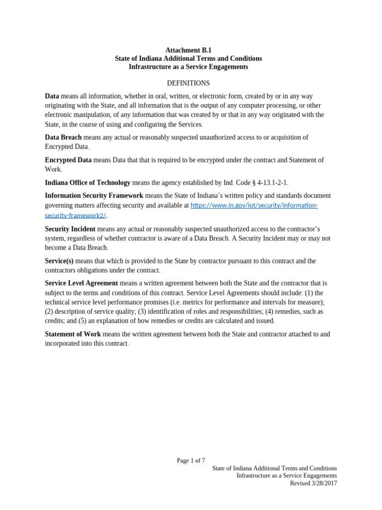 Att B1 - IOT-IaaS | PDF | Breach Of Contract | Information Security