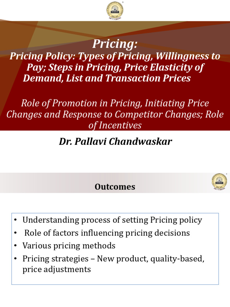 5th Session - Pricing | PDF | Pricing | Demand