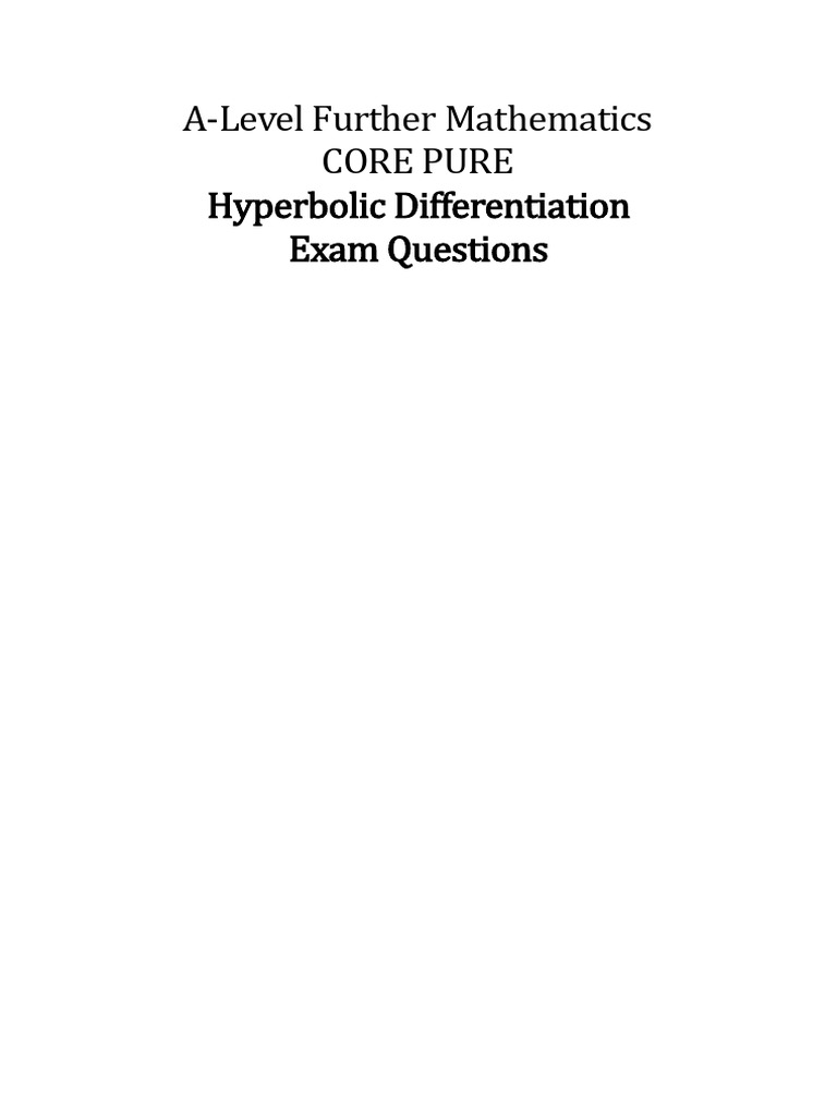 Hyperbolic Differentiation | PDF