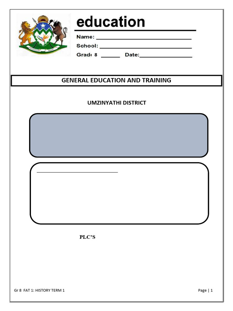 Grade 8 p2 Social Sciences Term 1 2026 | PDF | Industrial Revolution ...
