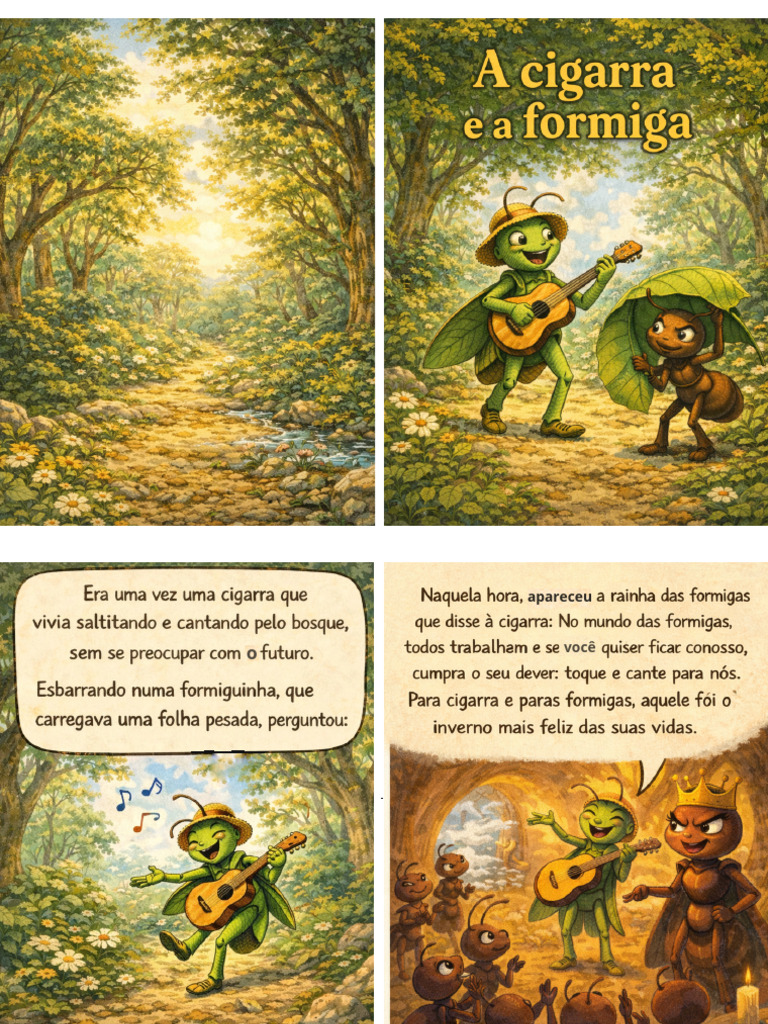 Fábula A Cigarra e A Formiga | PDF