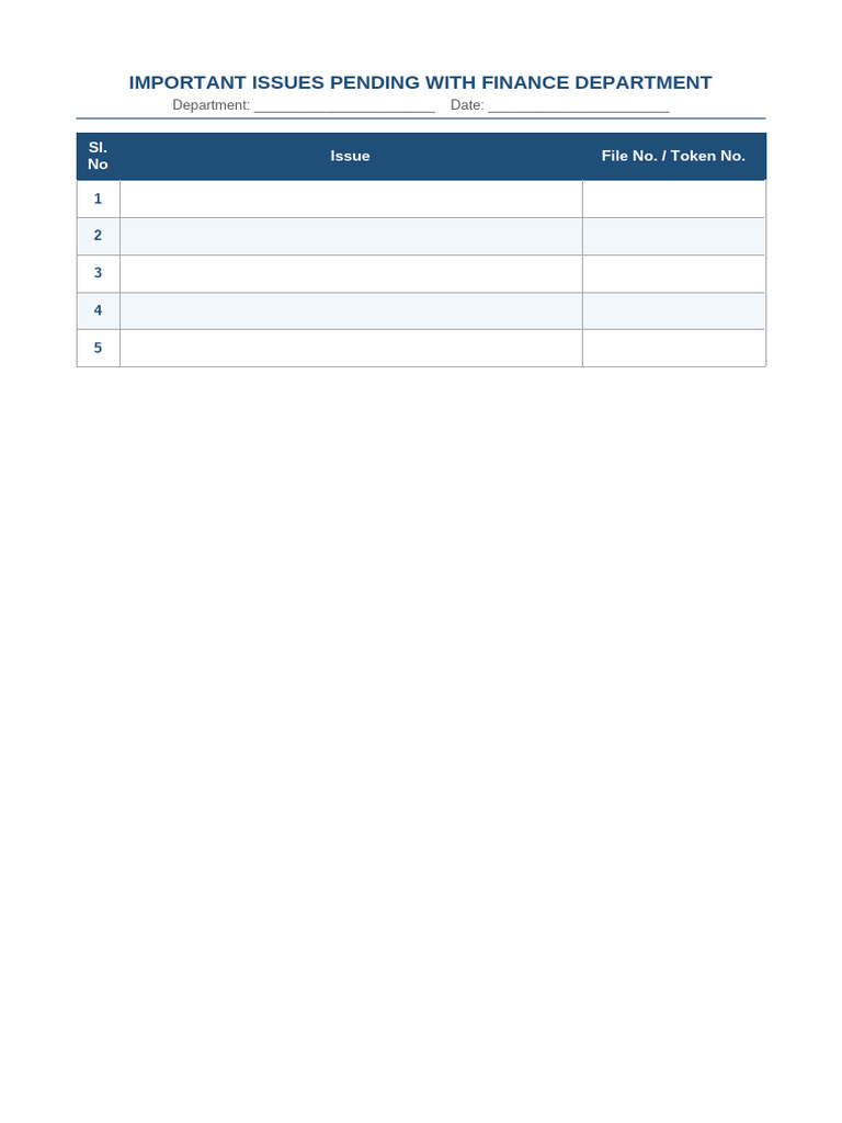 Finance Pending Checklist | PDF