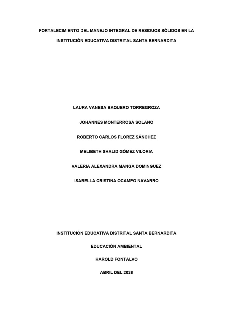 Proyecto Educación Ambiental 2 | PDF | Residuos | Reciclaje