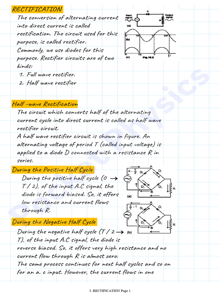 Half Wave Rectification | PDF | Rectifier | Direct Current