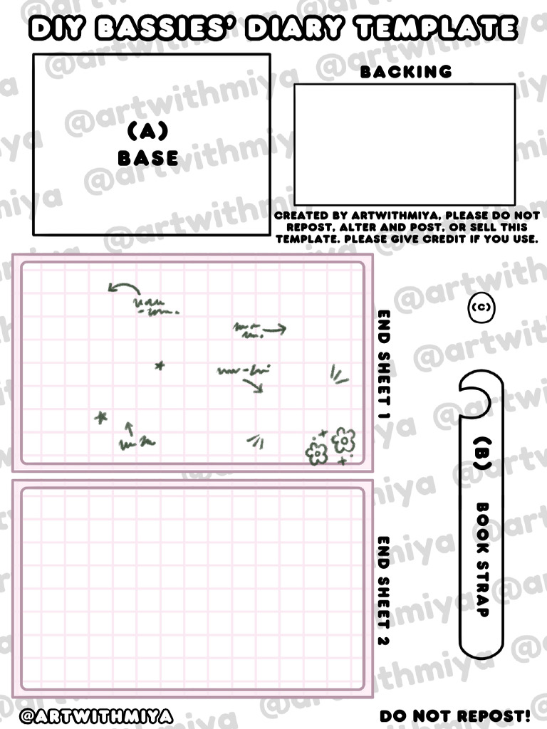 DIY Bassies' Diary Template (Color) (Lined Version) | PDF