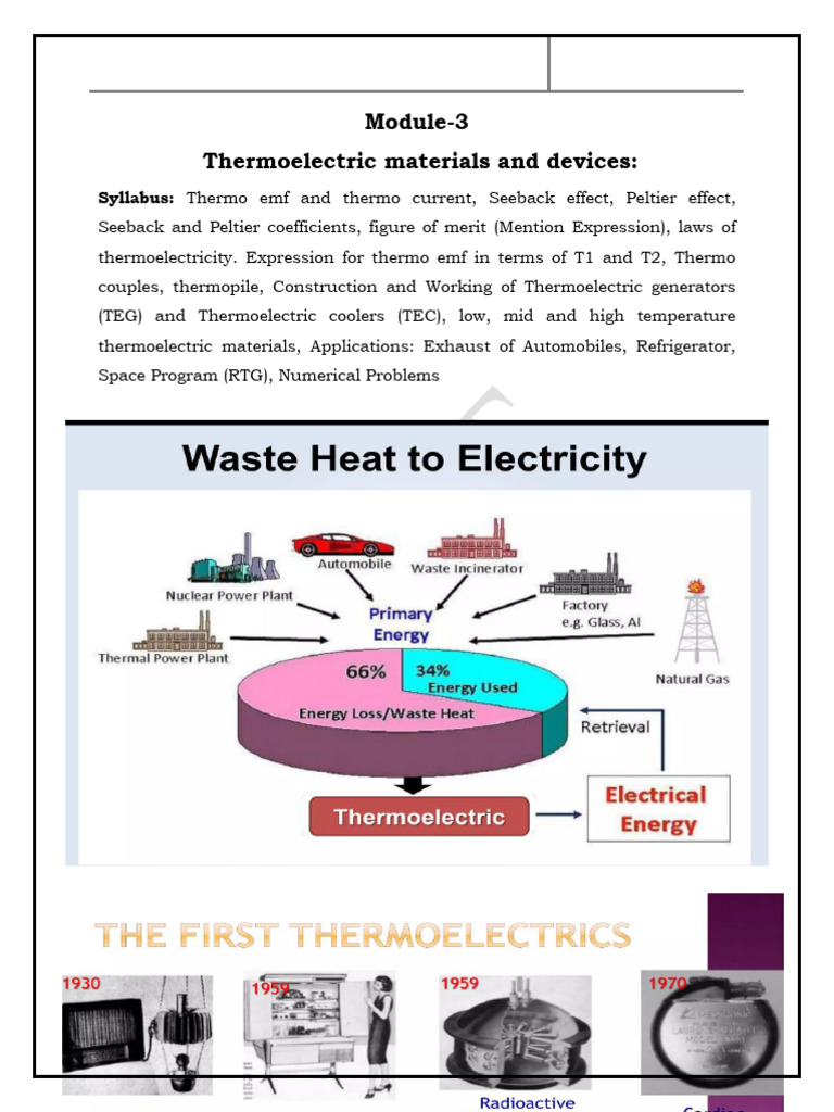 Module-3 Thermoelectric Materials and Devices | PDF | Thermocouple ...