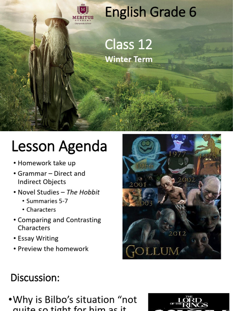 Class12 Winter English G6 Notes Apr 3-5 | PDF | Bilbo Baggins | The Hobbit