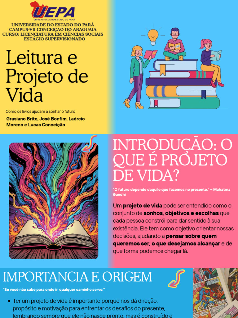 Apresentação - Leitura e Projeto de Vida | PDF