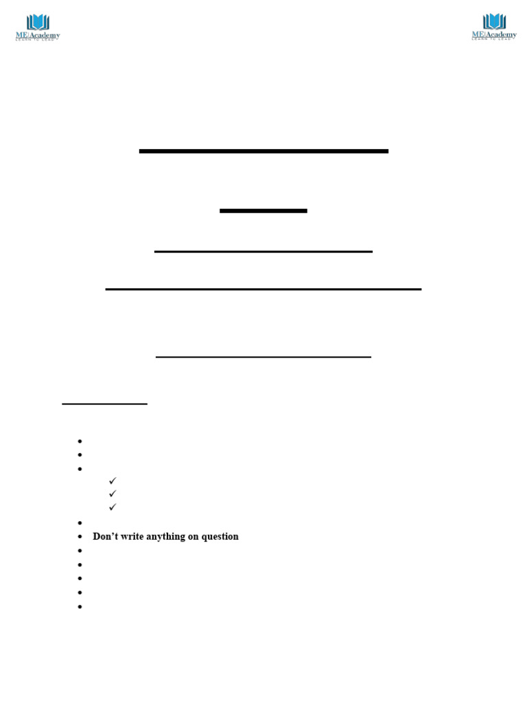 Final Mock Test- ME Academy... | PDF | Numbers | Interest