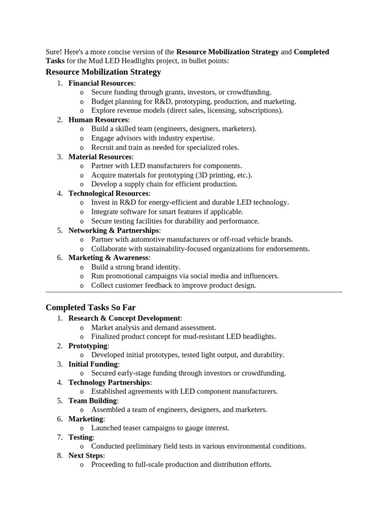 Resource Mobilization Strategy | PDF
