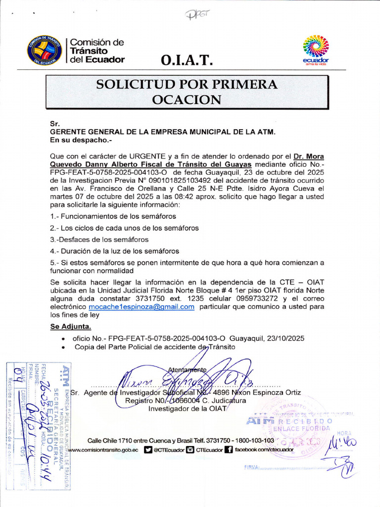 Oiat Solicitud de Señalètica Mediante Oficio Fpg Feat 5 0758 2025 ...