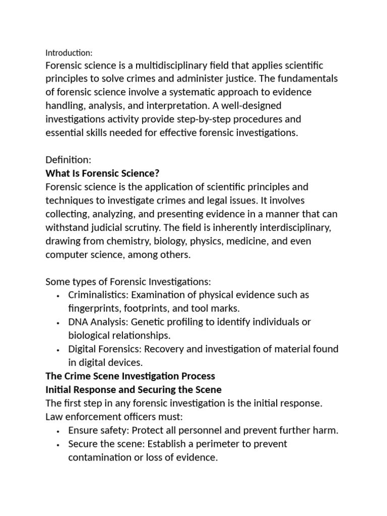 Forensic Science is a Multidisciplinary | PDF | Forensic Science ...
