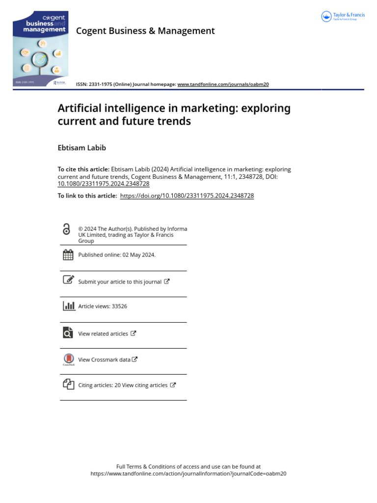Artificial Intelligence in Marketing Exploring Current and Future ...