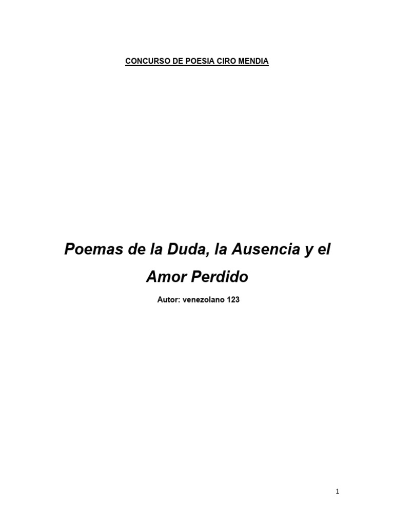 Poemario de Renny Loyo 1 | PDF | Amor