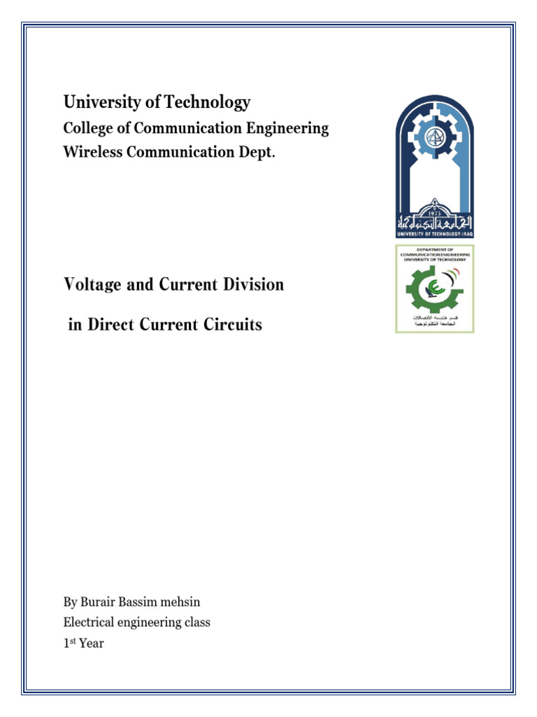Voltage and Current Division | PDF | Series And Parallel Circuits ...