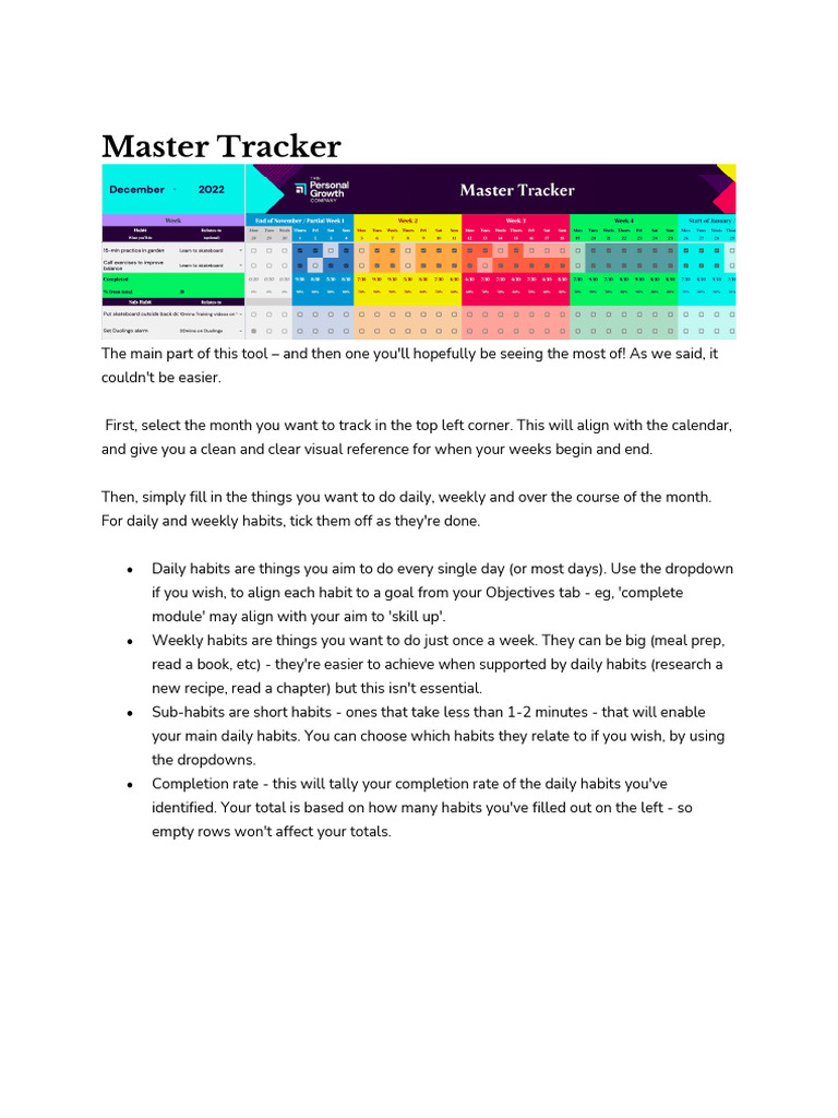 Master Tracker | PDF