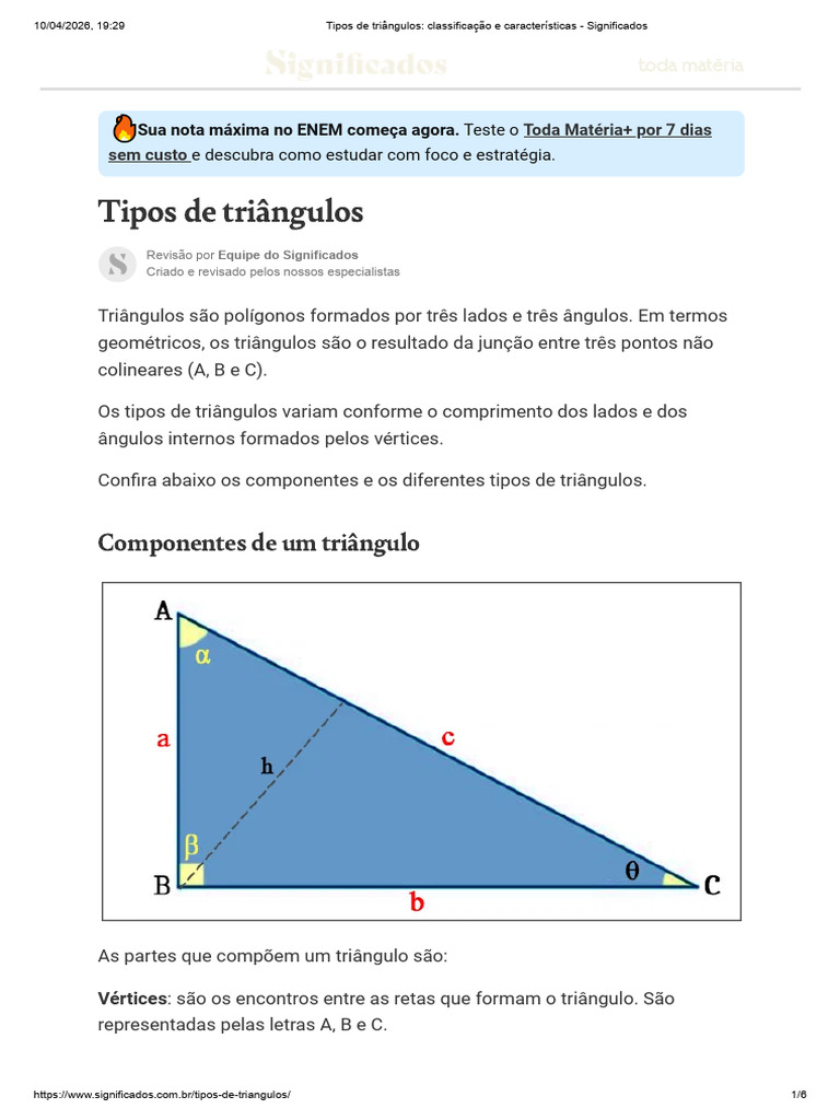 Tipos de triângulos_ classificação e características - Significados ...