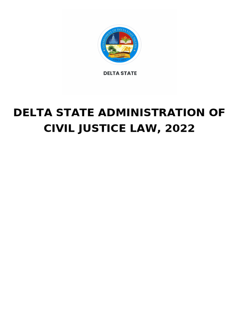 Administration of Civil Justice Law of Delta State, 2022 | PDF ...