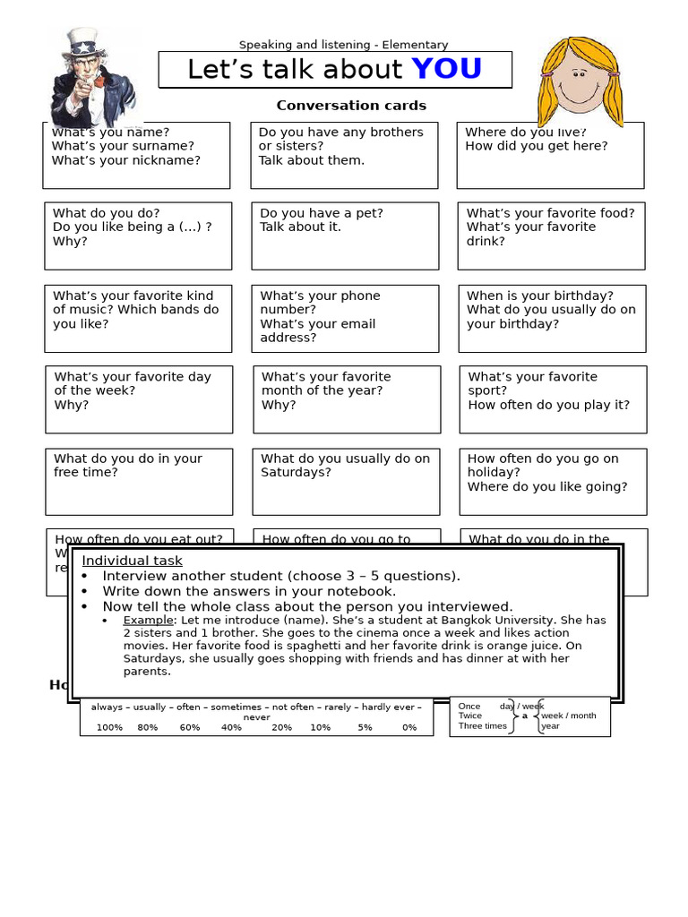 Lets Talk About You Fun Activities Games 4486 | PDF