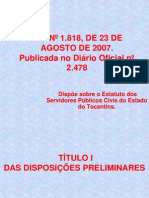 Lei 1818 Estatuto Servidor Publico Do Estado Do Tocantins