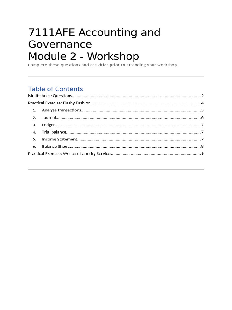 Module 2 - Exercises | PDF | Debits And Credits | Business