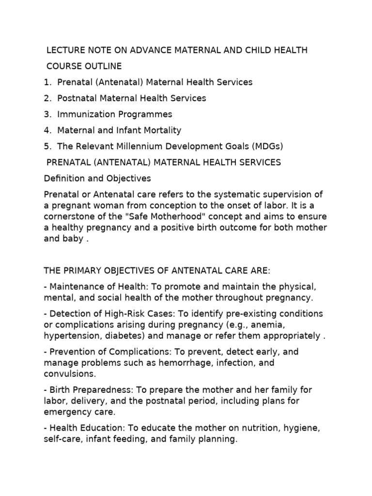 Advance Maternal and Child Health | PDF | Pregnancy | Family