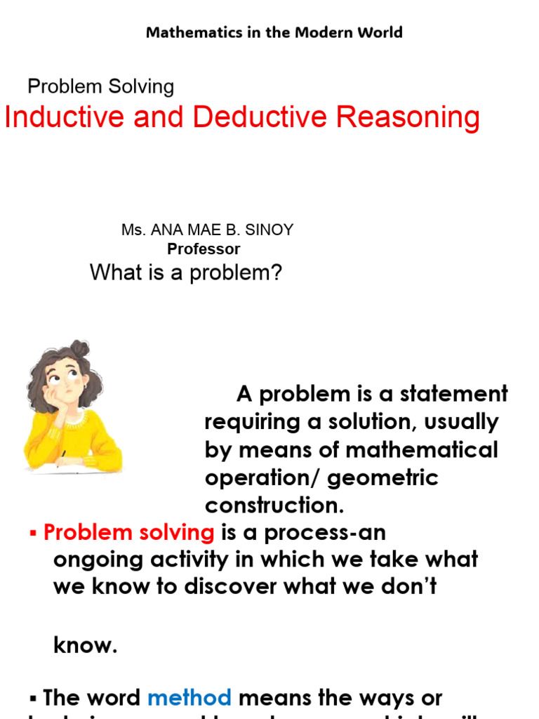 Lesson 5 - Problem Solving - Inductive and Deductive Reasoning | PDF