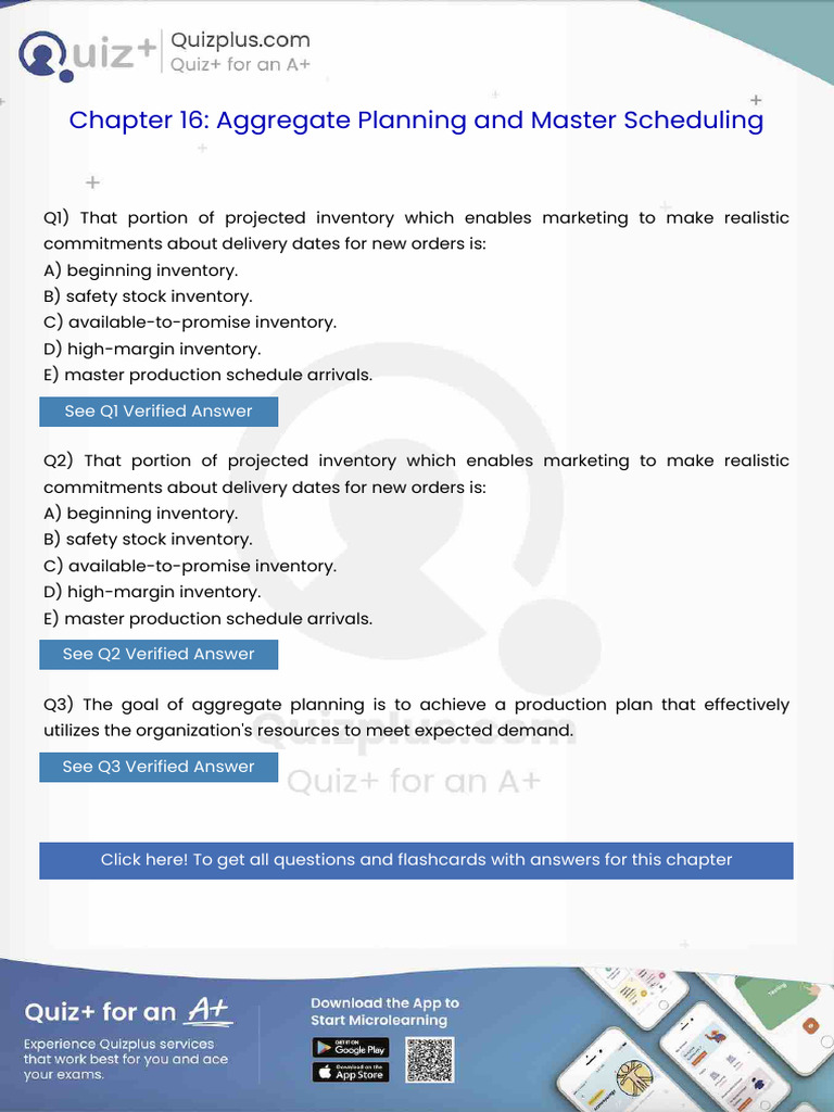 That Portion of Projected Inventory Which Enables Marketing to Make ...