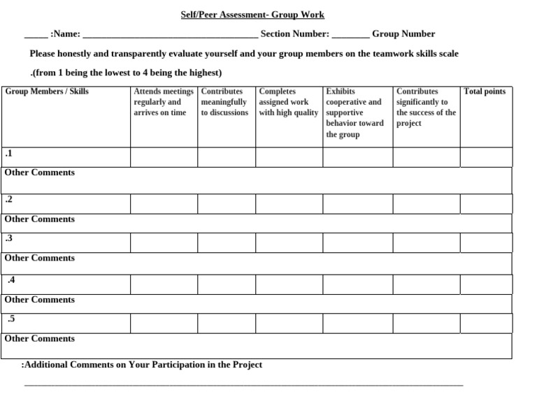 Self and Peer Assessment | PDF