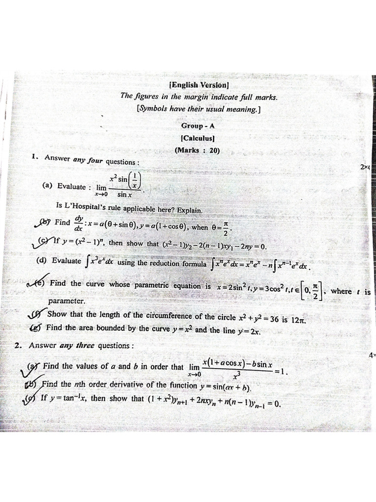 Sem 1 Maths Minor Paper Part 2_33469089 | PDF