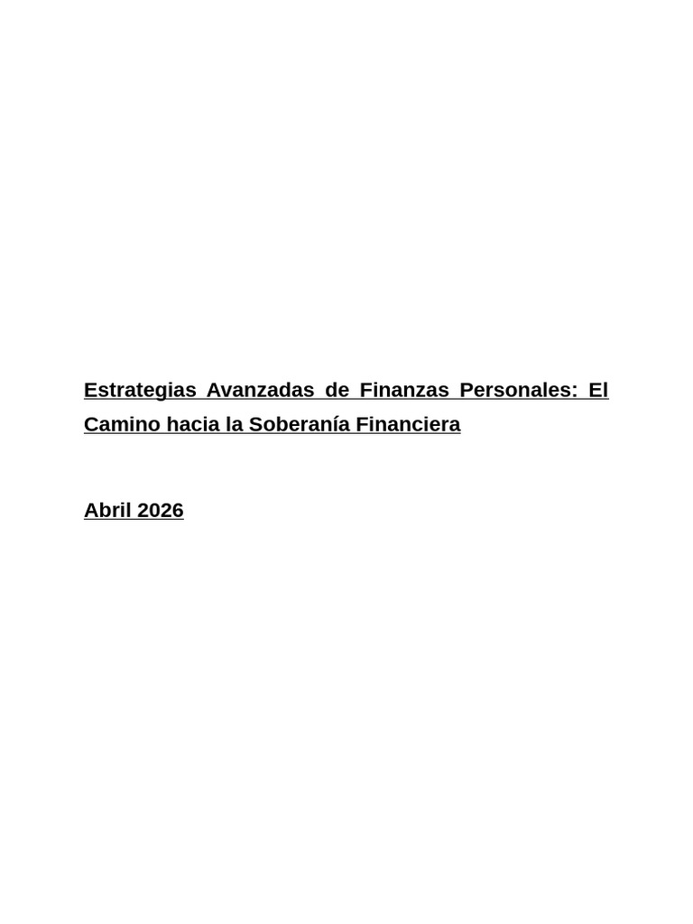 Estrategias Avanzadas de Finanzas Personales | PDF | Inversiones ...
