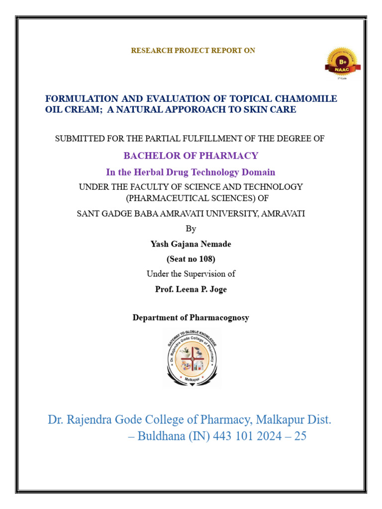Yash 1 | PDF | Topical Medication | Emulsion