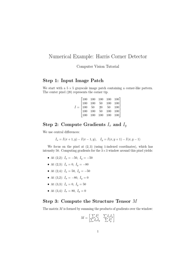 Harris Corner Detector | PDF | Multidimensional Signal Processing ...