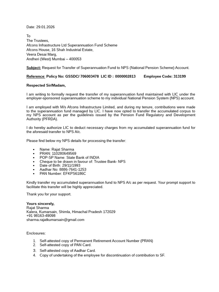 Application Form NPS | PDF