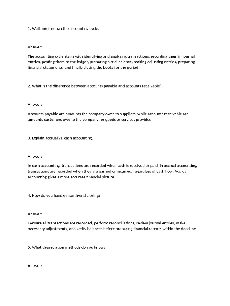 Accountant Interview Questions | PDF