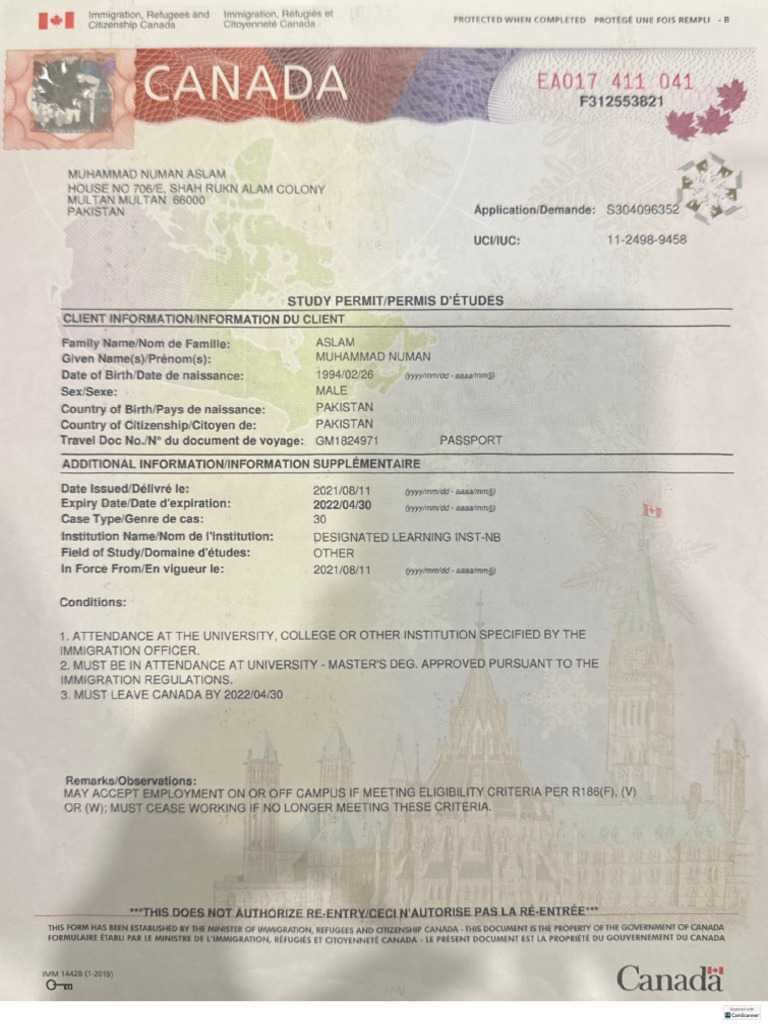 Study Permit Numan | PDF