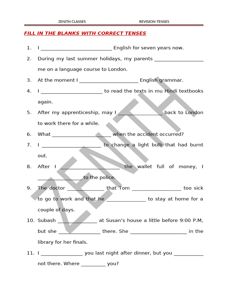 Tenses | PDF