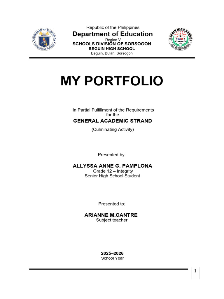 My Portfolio (Culminating Activity) 20260319 092131 0000 | PDF ...