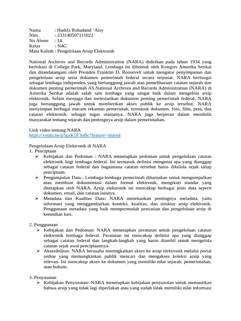 14_Hadifa R' A_ Pengelolaan Arsip Elektronik | PDF