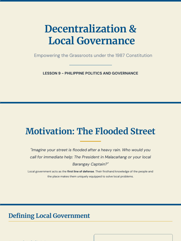 Lesson 9 Decentralization and Local Governance | PDF | Government ...