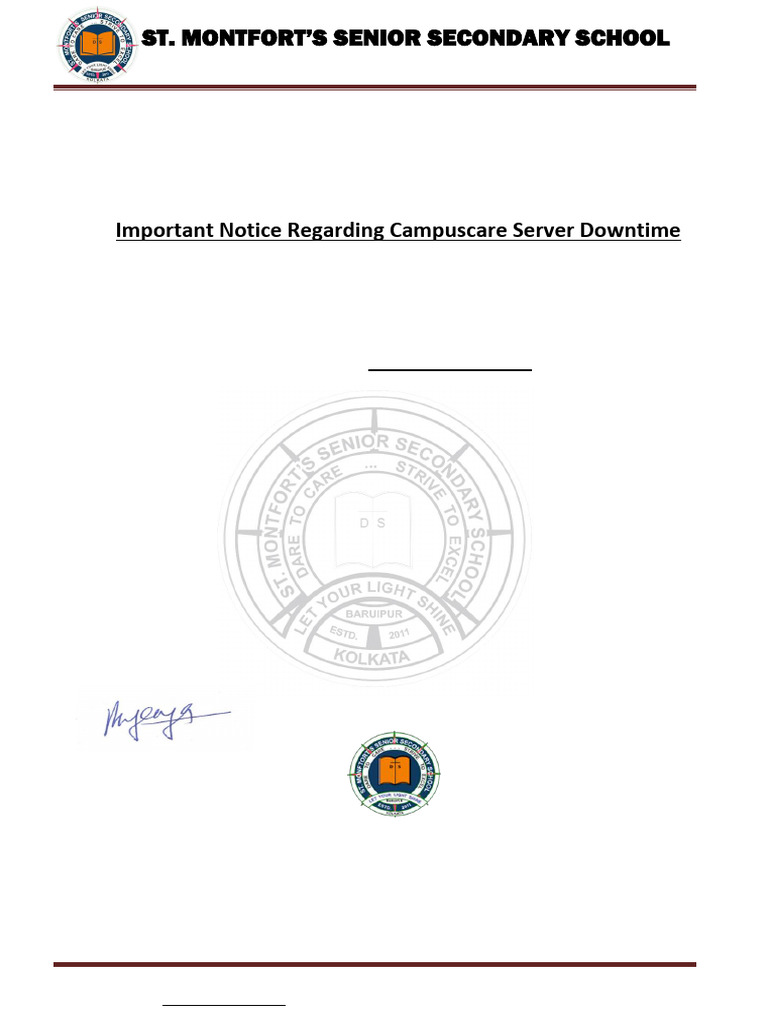 05-Campuscare Server Down Notice | PDF